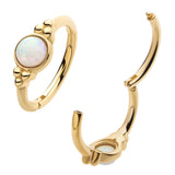 Invictus 14kt Gold Beads & White Opal Hinged Clicker