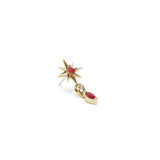 Umanative - 14K Gold Marquise Ruby Starburst Dangle