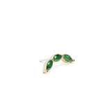 Umanative - 14K Gold Trio Marquise Emerald Curved Threadless End
