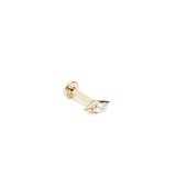 Umanative- Tiny 14K Gold Minimalist Diamond Stud