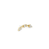 Umanative - 14K Gold Trio Round Diamond Curved Threadless End
