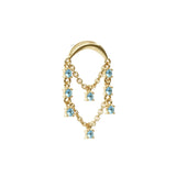 Umanative - 14K Gold Blue Topaz Chandelier Chain Threadless End