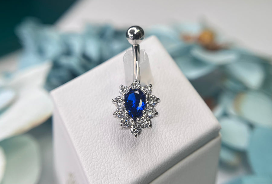 Body Gems Pear Sapphire Navel