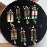 Modern Mood Watermelon Tourmaline with Diamond Drop Charm
