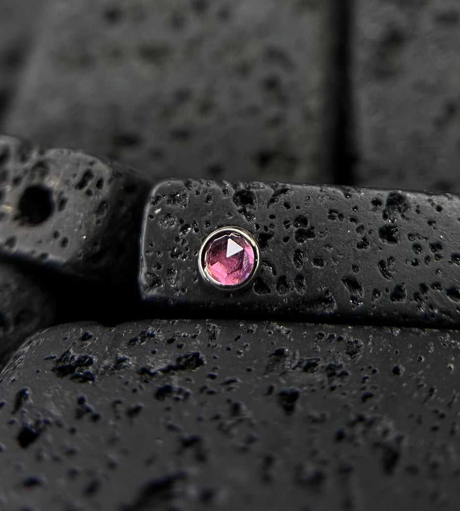 Dusk Rose Cut Rhodolite Bezel