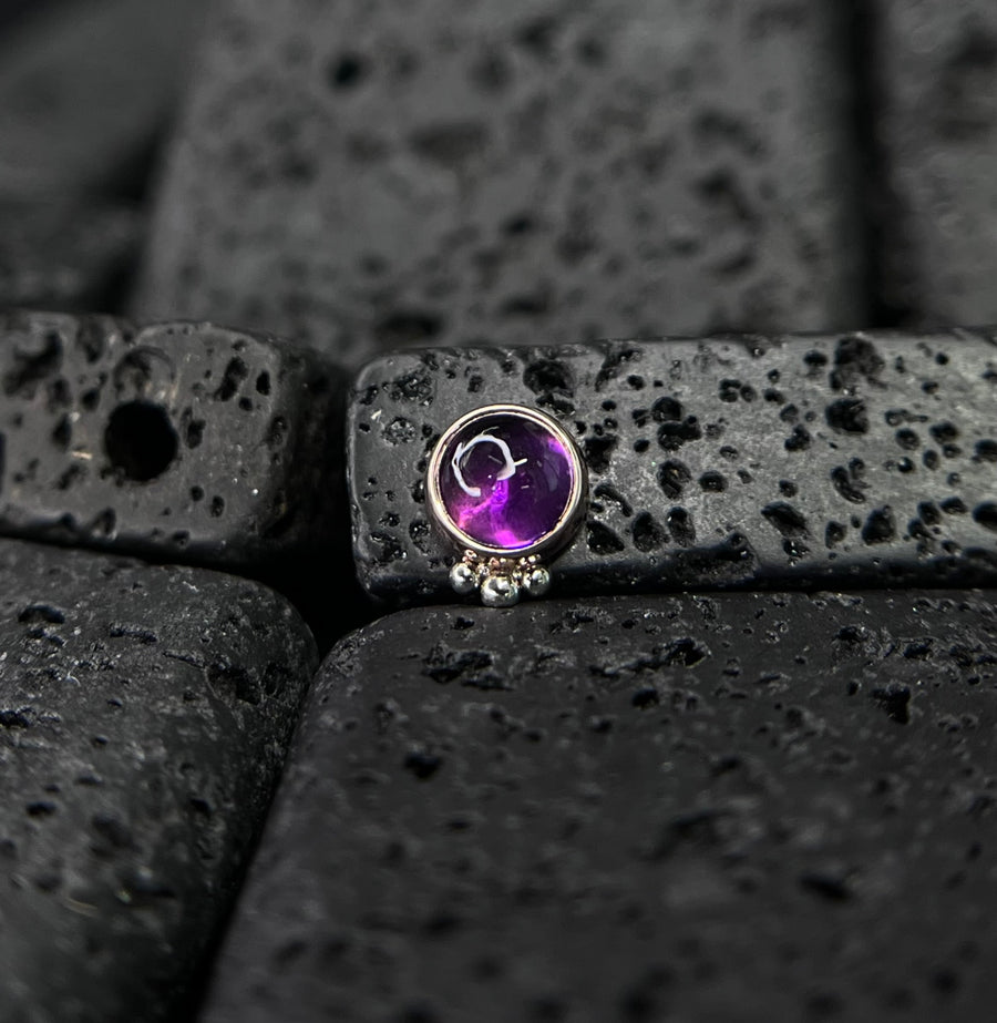 Dusk Beaded Amethyst Bezel