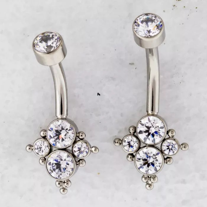 14g Beaded CZ Navel