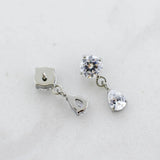 Threaded Round CZ w/ Pear Dangle