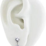 Threaded Round CZ w/ Pear Dangle