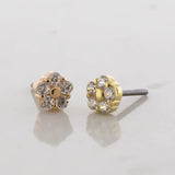 14K Gold Threadless End - Micro Flower Set W/ 5 Premium Zirconias
