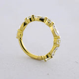 18k Hinge Ring: Round and Marquise Stones