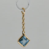 Diablo 12mm Solid Gold Square Blue Topaz Charm