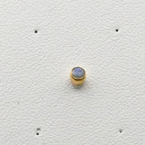 Diablo Solid 14k Light Blue Opal Round Bezel