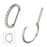 Invictus 18g Titanium CZ D-ring Hinge