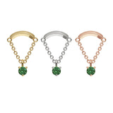 Umanative - 14K Gold Emerald Chain Threadless End