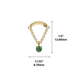 Umanative - 14K Gold Emerald Chain Threadless End