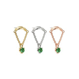 Umanative - 14K Gold Emerald Chain Threadless End