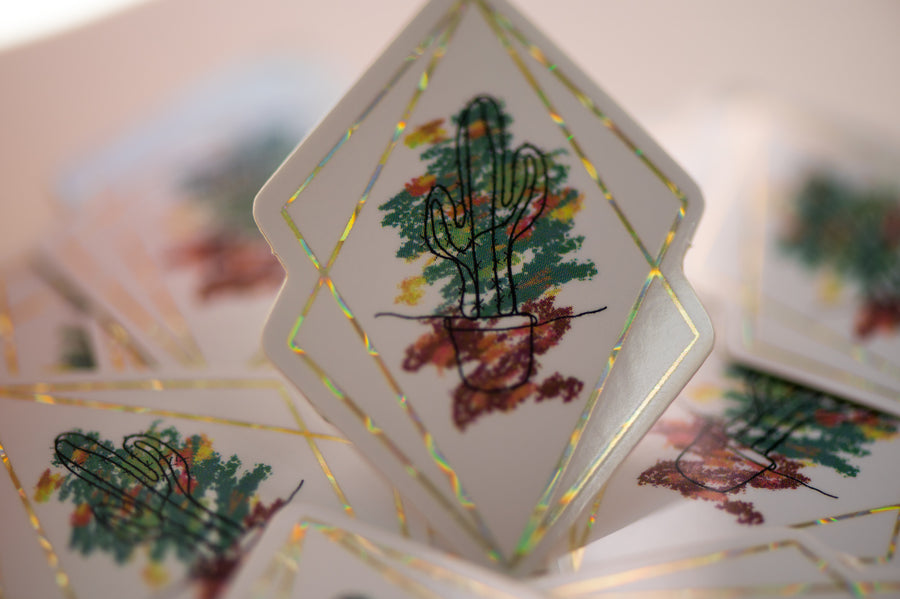 Prismatic Cactus Sticker