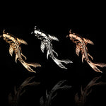 yellow, white, and rose gold detailed koi fish piercing jewelry for threadless posts