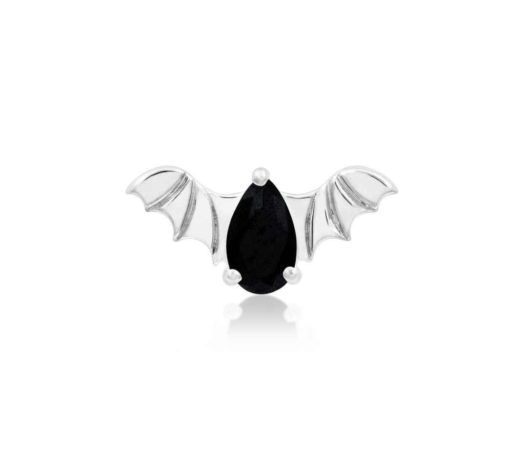 14k Gold Bat with Black CZ