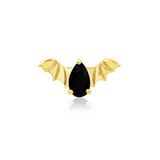 14k Gold Bat with Black CZ