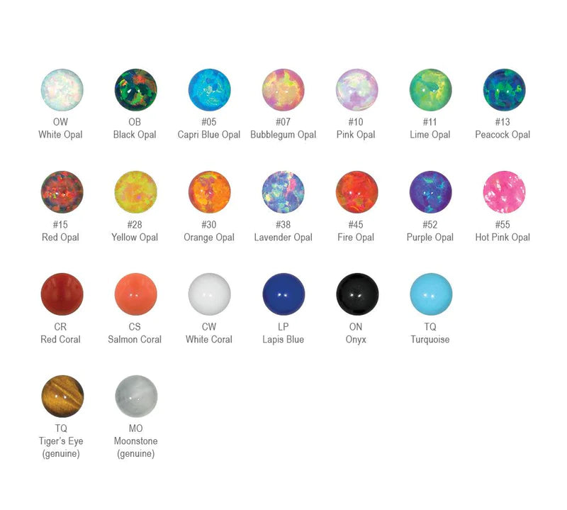 Titanium Circular Barbell with Gem Ends