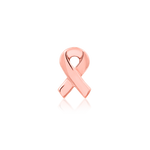 solid gold awareness ribbon for threadless piercings; rose gold, breast cancer pink