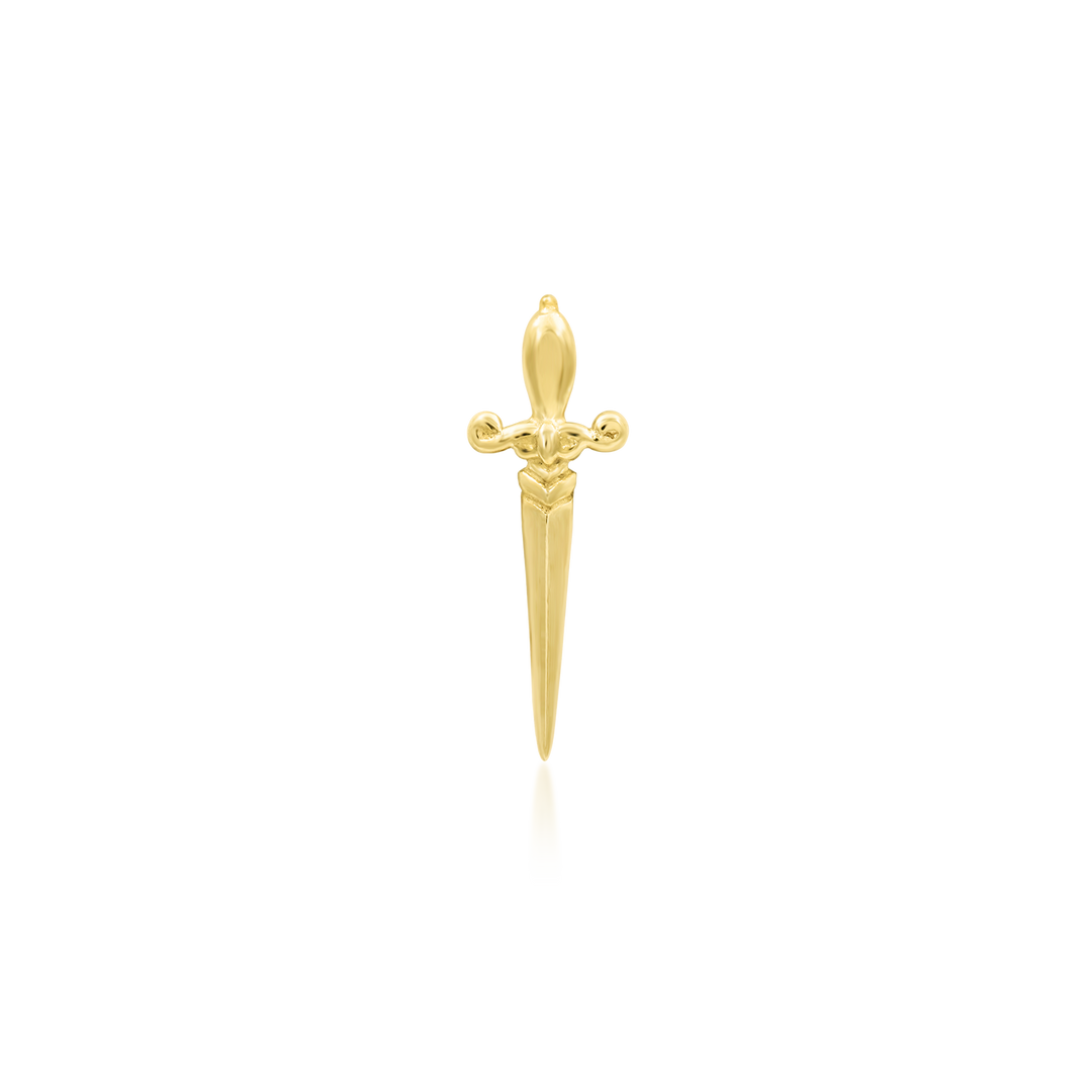 14k yellow gold dagger from junipurr jewelry