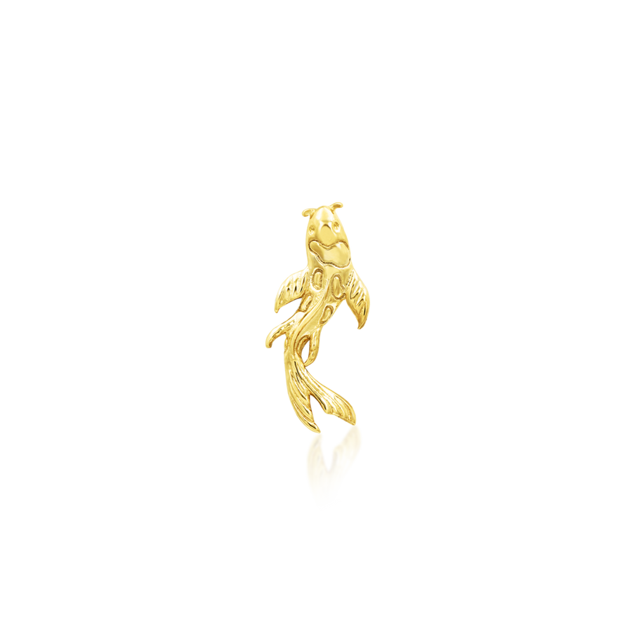 yellow gold detailed koi fish piercing jewelry