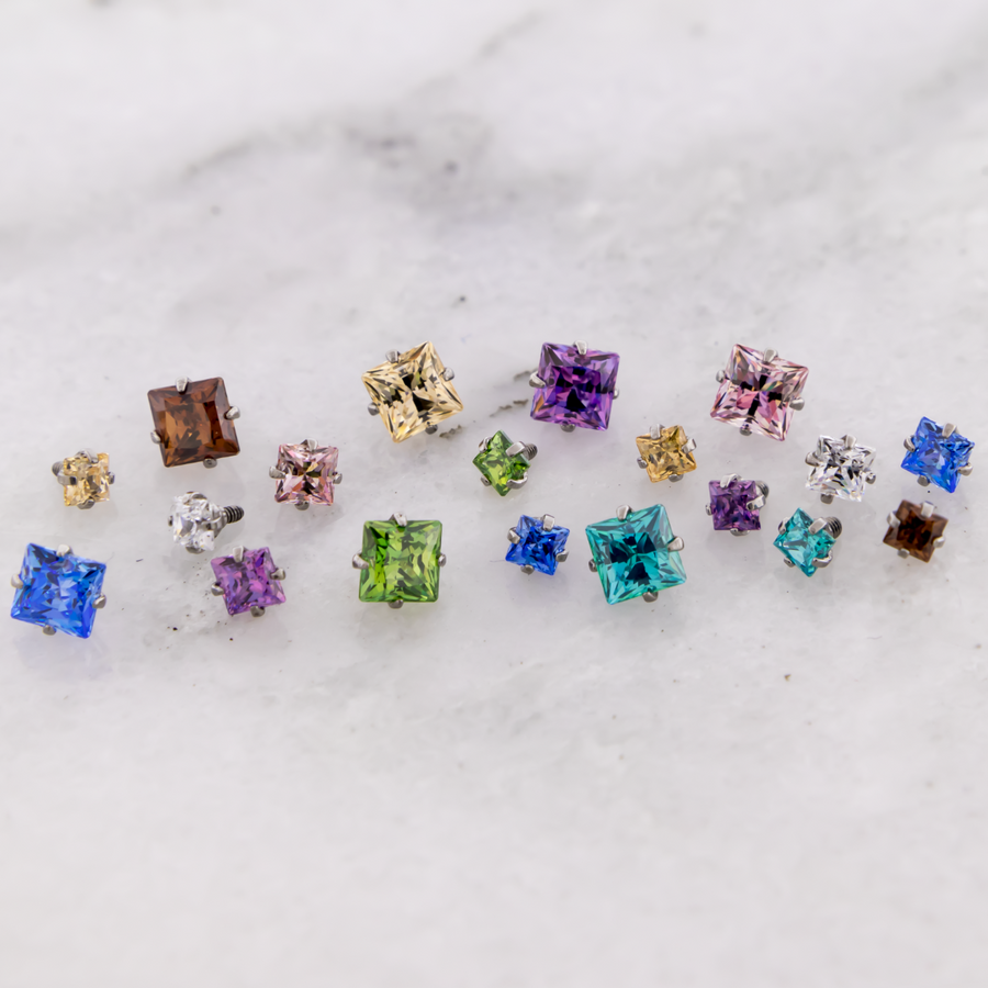 18/16g Square Premium Zirconia Threaded Tops