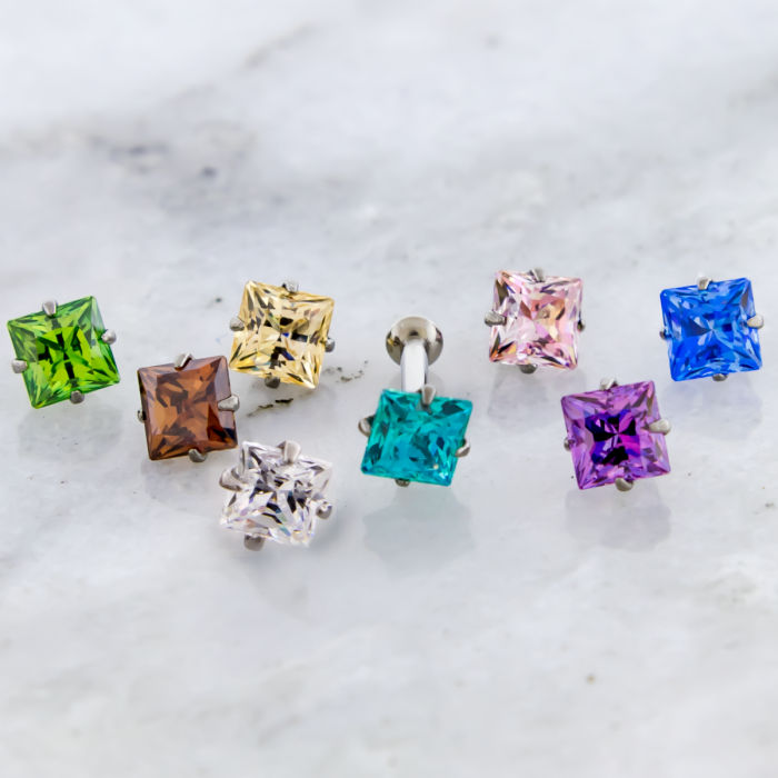18/16g Square Premium Zirconia Threaded Tops